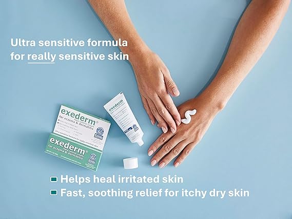 Exederm Flare Control Cream for Eczema & Dermatitis, 1% Hydrocortisone, Sensitive Skin Formula – 2 oz Tube
