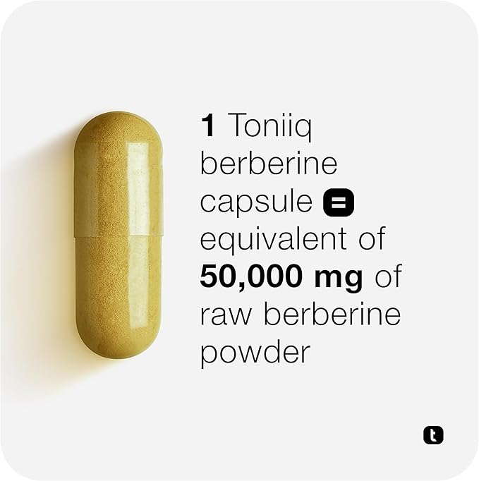 Toniiq Berberine 500mg – Ultra High Strength 97% Purity – Wild Harvested Berberine HCl from Himalayas – Blood Sugar, Heart & Metabolic Support – Non-GMO, Gluten-Free – 90 Veggie Capsules