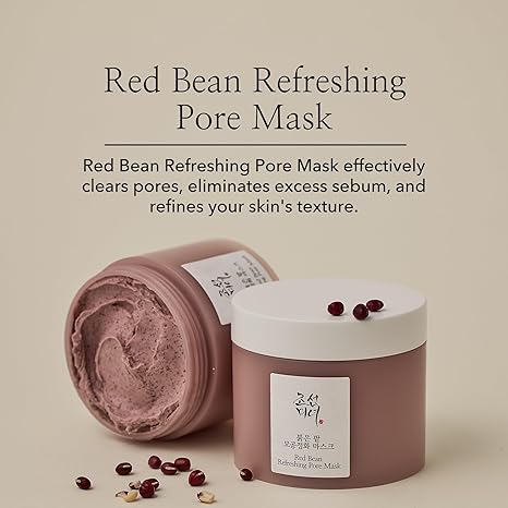 Beauty of Joseon Red Bean Pore Refreshing Mask – Hydrating Mud Cream Wash-Off Pack & Exfoliator for Pore Cleansing, Smoother Skin – Korean Skincare (140ml)