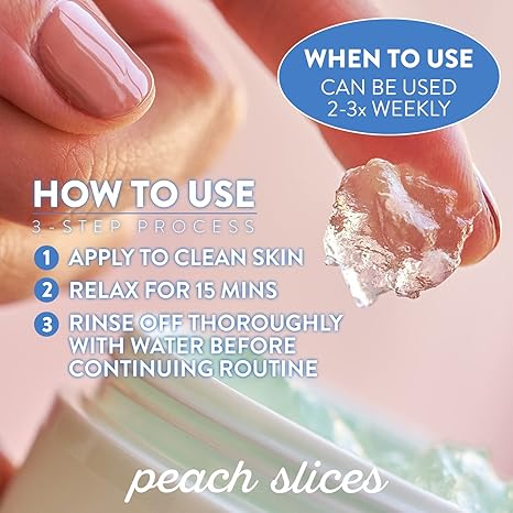 Peach Slices Snail Rescue Intensive Wash-Off Face Mask – 95% Snail Mucin for Dark Spots, Blemishes & Hydration – Calming, Fragrance-Free K-Beauty (3.38 oz)