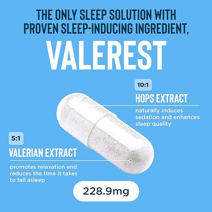 Relaxium Sleep Aid for Adults – 5mg Melatonin, Magnesium, Ashwagandha, GABA & Valerest® – Non-Habit Forming Natural Sleep Supplement – 60 Capsules