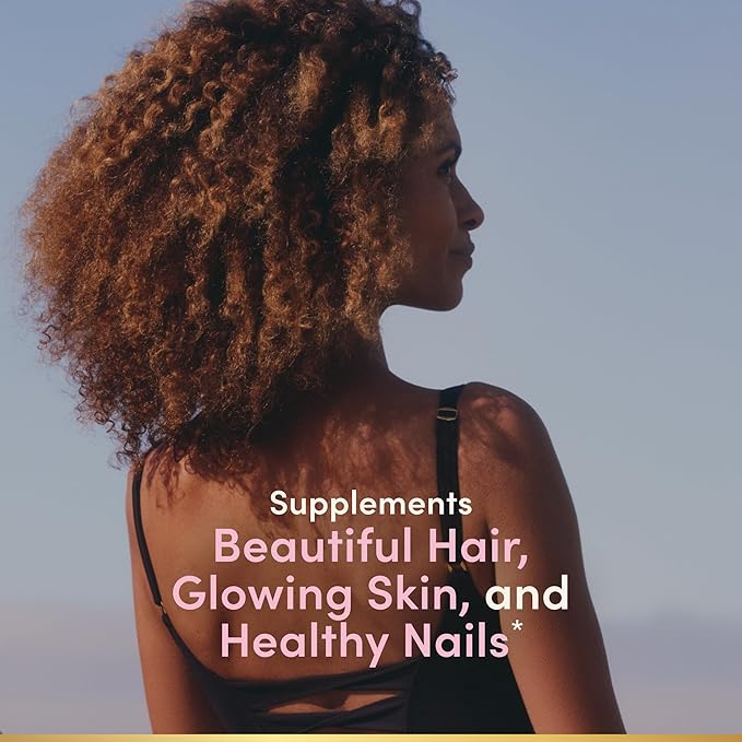 Nature’s Bounty Hair, Skin & Nails Vitamins – Argan Oil-Infused Biotin, Hyaluronic Acid, Vitamins A, C & E – 150 Softgels (50 Servings)