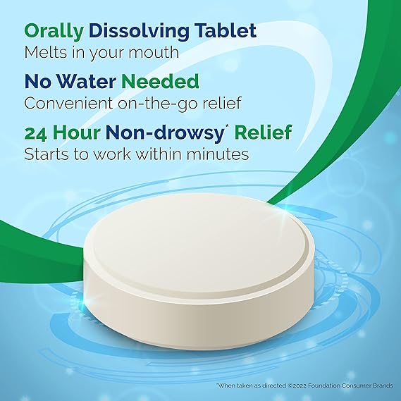 Alavert Allergy 24-Hour Relief – Citrus Flavor Orally Disintegrating Tablets – Loratadine 10mg – 60 Count