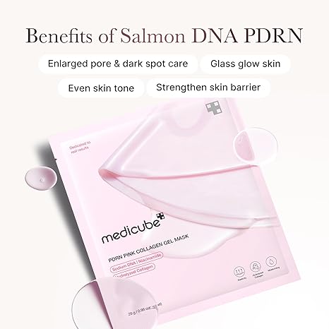 Medicube Salmon DNA PDRN Collagen Jelly Gel Mask – 4-Pack Overnight Face Masks for Glass Skin, Hydrating, Firming & Elasticity – Korean Skincare