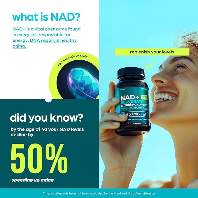 NAD Supplement 8457 mg – Extra Strength Liposomal NMN Alternative with Urolithin A, Resveratrol, CoQ10 & Green Tea – Anti-Aging & Cellular Energy – 30-Day Supply