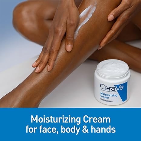 CeraVe Moisturizing Cream – Body & Face Moisturizer for Dry Skin – Hyaluronic Acid, Ceramides, Oil-Free, Fragrance Free – 19 oz