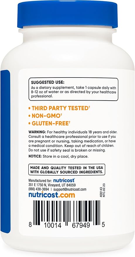 Nutricost Selenium 200mcg – L-Selenomethionine Antioxidant & Immune Support – 240 Vegetarian Capsules