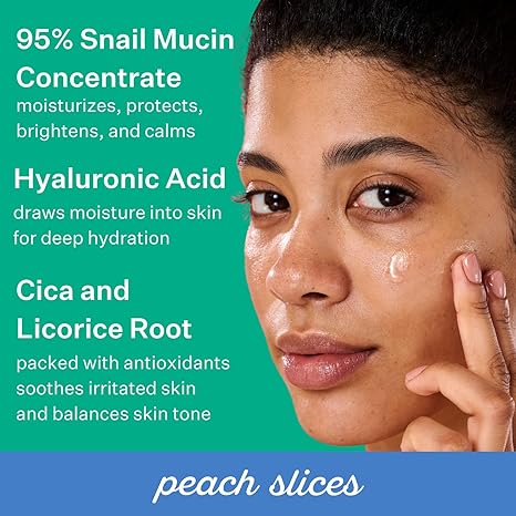 Peach Slices Snail Rescue Intensive Wash-Off Face Mask – 95% Snail Mucin for Dark Spots, Blemishes & Hydration – Calming, Fragrance-Free K-Beauty (3.38 oz)