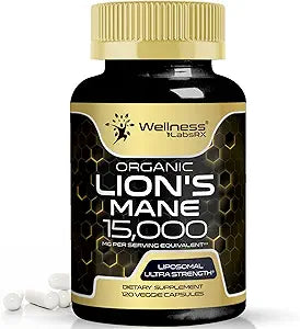 Lion’s Mane Mushroom Capsules – Organic Brain, Memory & Focus Support – 120 Vegan Capsules