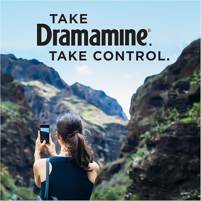 Dramamine All Day Less Drowsy – Motion Sickness Relief Tablets, 8 Count