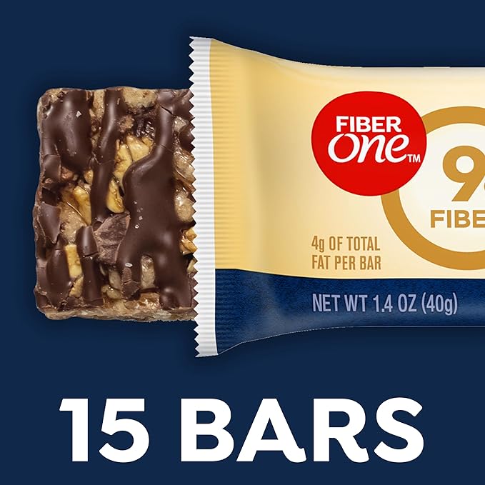 Fiber One Chewy Bars, Oats and Chocolate – High Fiber Snack Bar, Low Sugar, Mega Pack, 15 Ct
