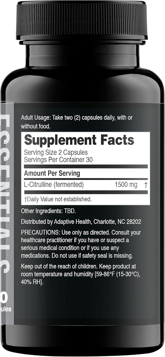 Nugenix Essentials L-Citrulline Supplement – 1500mg, 60 Capsules, Enhanced Blood Flow & Performance