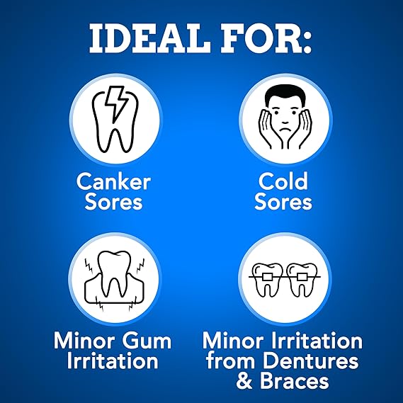 Orajel 3X Mouth Sore Gel – 20% Benzocaine – Maximum Strength Pain Relief – 0.42 oz Tube