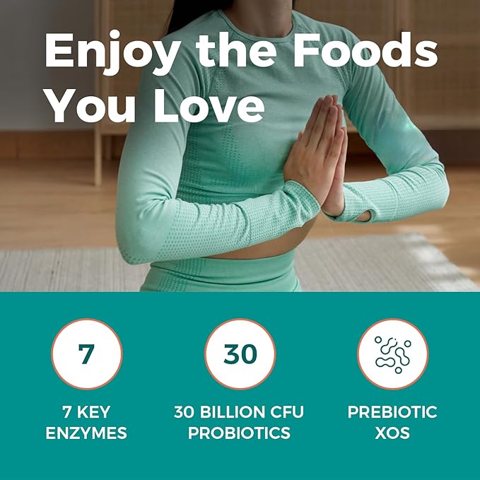 NewRhythm Digestive Enzymes 245mg with Probiotics & Prebiotics – Plant-Based Digestion, Bloating Relief & Nutrient Absorption – Vegan, Non-GMO, Gluten-Free – 60 Capsules