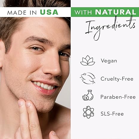 Facial Scrub Exfoliator – Natural & Organic Microdermabrasion Face Wash for Sensitive & Acne-Prone Skin, Gentle, USA Made, 2 fl oz