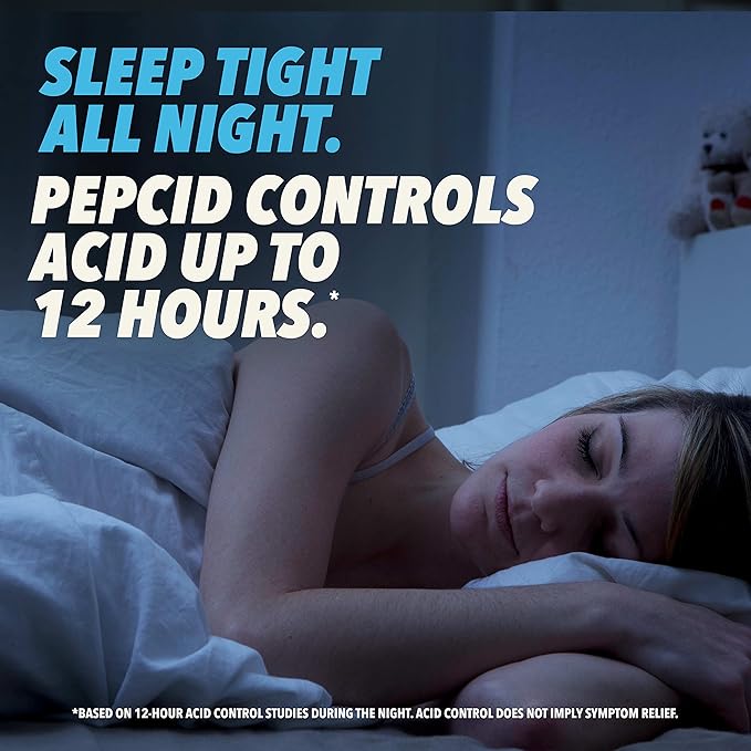 Pepcid AC Maximum Strength Heartburn Relief Tablets, 75 Count – 20mg Famotidine Acid Reducer for Fast, Long-Lasting Acid Indigestion and Sour Stomach Relief