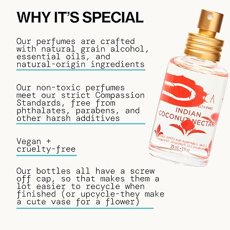 Pacifica Indian Coconut Nectar Perfume Spray – Tropical Vanilla & Coconut, Clean, Vegan, Long Lasting – 1 fl oz