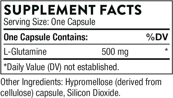THORNE L-Glutamine – Amino Acid Supplement for GI Health & Immune Function, 90 Capsules