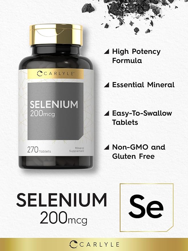 Carlyle Selenium 200mcg – Antioxidant, Immune & Thyroid Support – 270 Vegetarian Tablets
