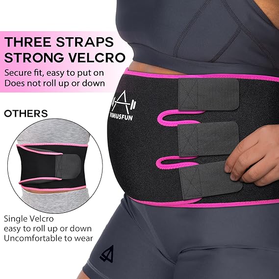 Waist Trimmer Belt, Sweat Band Stomach Wrap, Adjustable Waist Trainer for Men and Women, Workout Support
