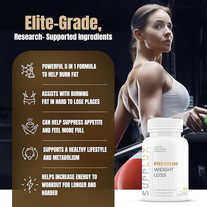 Premium GLP-1 Support Weight Loss Supplement – Appetite Suppressant & Belly Fat Burner – Fat Burner Pills for Women & Men – 7 Science-Backed Ingredients – 60 Capsules