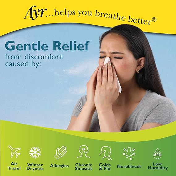 Alavert 24-Hour Allergy Relief & Ayr Saline Nasal Gel Bundle – 60 Tablets + 0.5 oz Gel