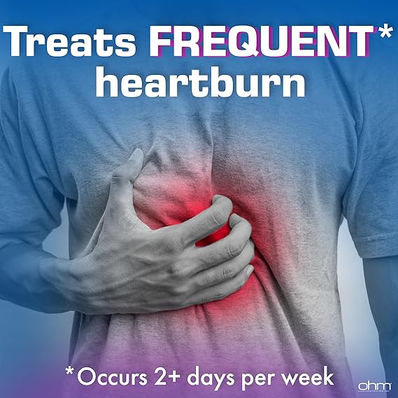 Ohm Omeprazole 20mg Tablets (42 Count | 3 x 14-Day Courses) – Delayed-Release Acid Reducer for Frequent Heartburn & Acid Reflux – 24-Hour Relief Antacid Capsules for Adults
