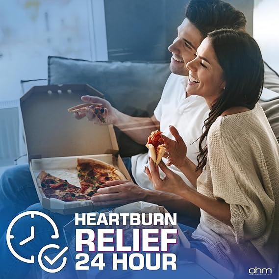 Ohm Omeprazole 20mg Tablets (42 Count | 3 x 14-Day Courses) – Delayed-Release Acid Reducer for Frequent Heartburn & Acid Reflux – 24-Hour Relief Antacid Capsules for Adults