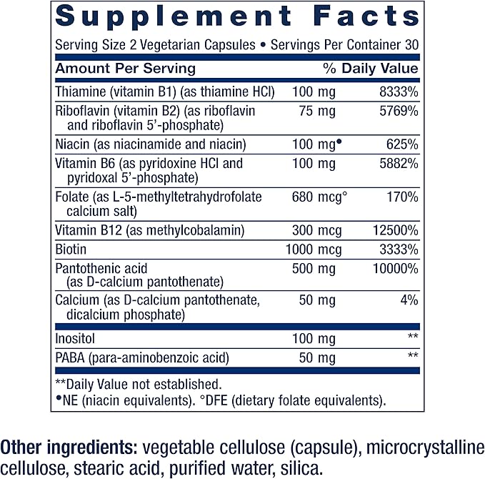 Life Extension BioActive Complete B-Complex – Energy, Heart, Brain & Nerve Support – 60 Vegetarian Capsules