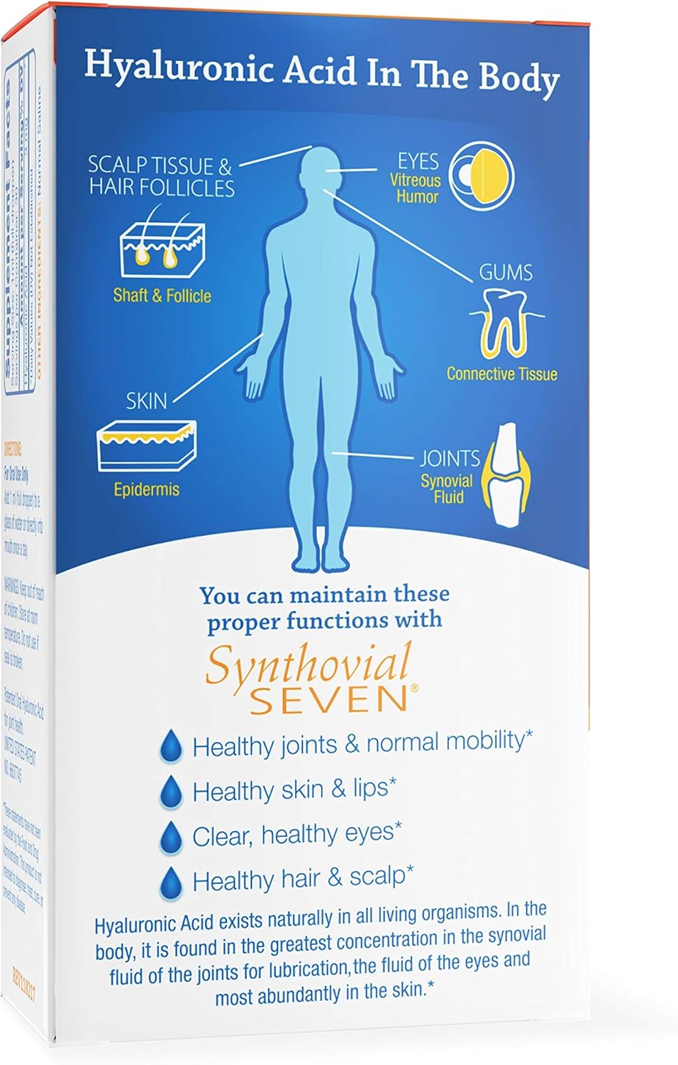Hyalogic Synthovial Seven Hyaluronic Acid Liquid – HA Support – Vegan, Non-GMO, Gluten-Free – 1 oz