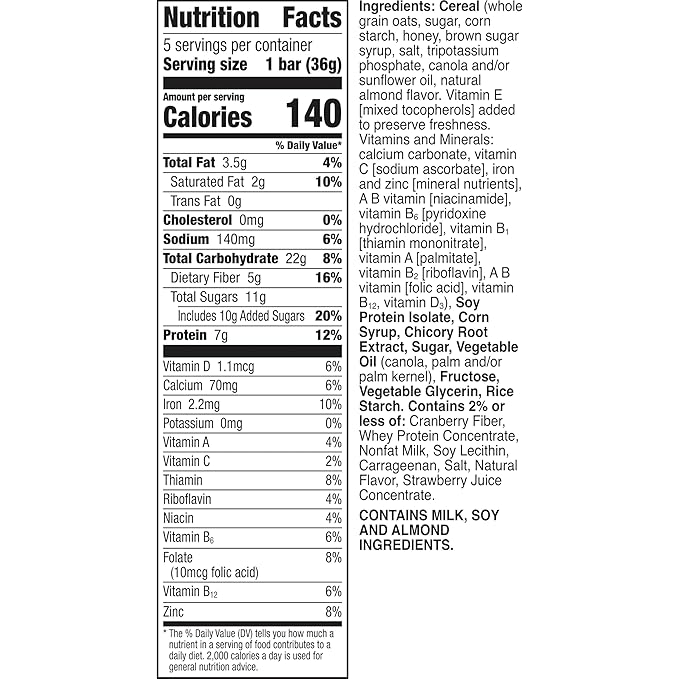 Cheerios Protein Chewy Bars – Mixed Berry, 5 Count, 6.35 oz