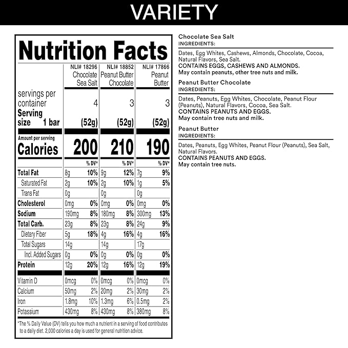 RXBAR Protein Bars Variety Pack – 10 Bars, 18.3 oz Box | Clean, Whole Food Protein Snacks