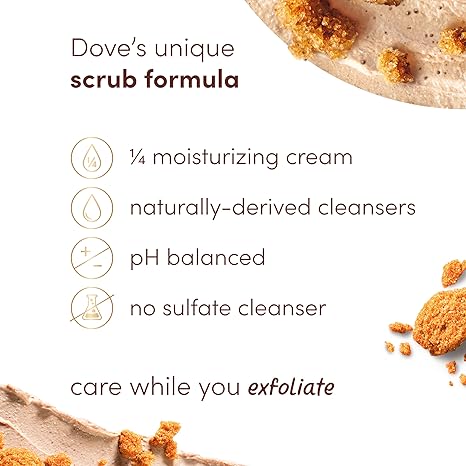 Dove Brown Sugar & Coconut Butter Body Scrub – Exfoliating, Nourishing, Hydrating – 15 oz