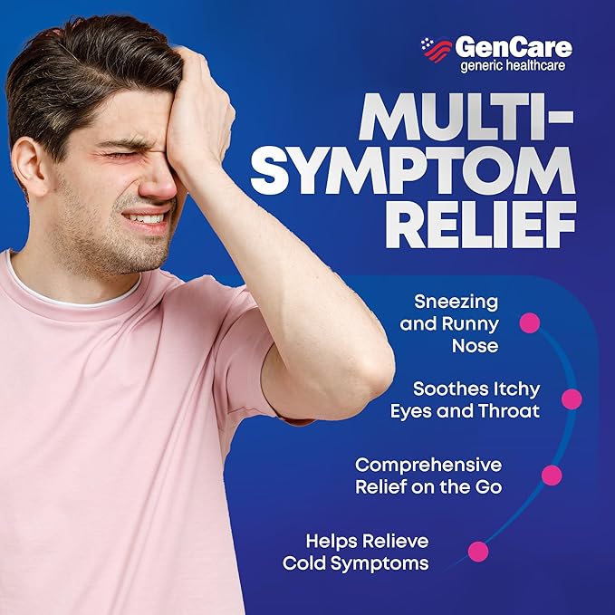 GenCare Allergy Relief Tablets 25 mg Diphenhydramine HCl – 600 Count Value Pack for Sneezing, Itchy Eyes, Runny Nose, and Indoor or Outdoor Allergies