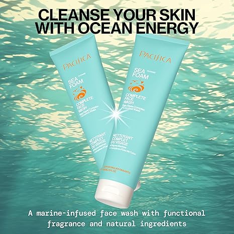 Pacifica Sea Foam Face Cleanser – Gentle Daily Foaming Face Wash with Coconut Water & Sea Algae, Vegan, Sulfate-Free, 5 fl oz