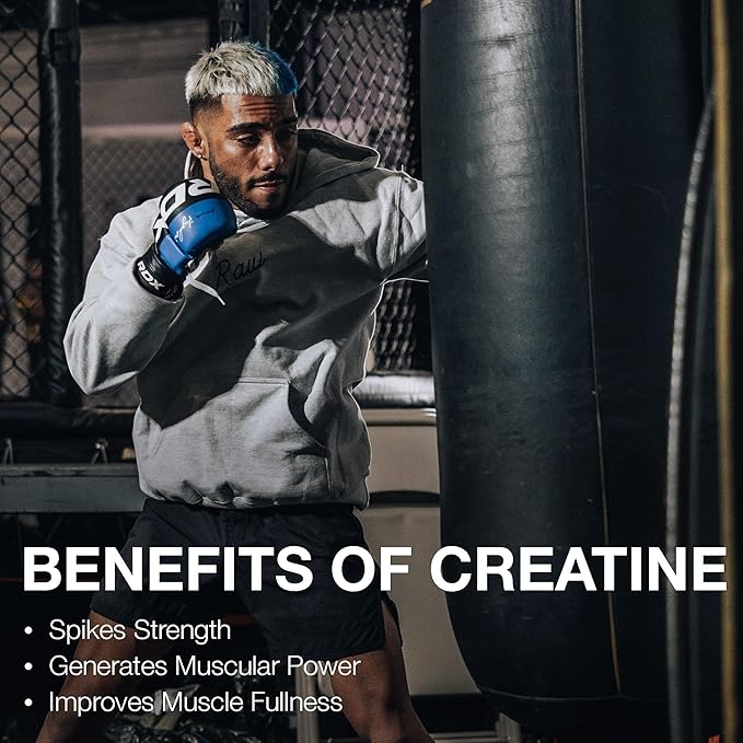 RAW Nutrition Creatine Monohydrate Powder – Unflavored, Micronized, 30 Servings