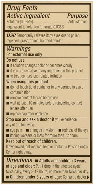 aditor Antihistamine Eye Drops – 5 mL – 12-Hour Itchy Eye Relief – Original Prescription Strength