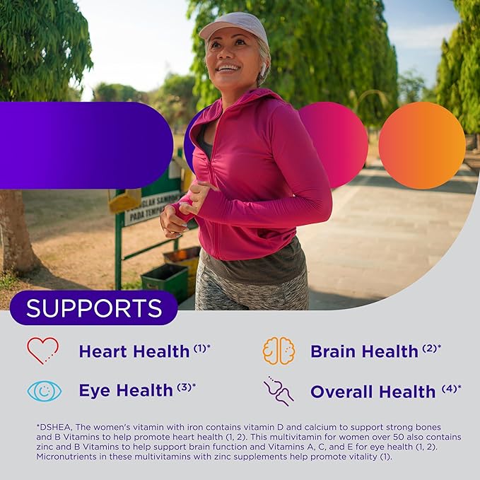 Centrum Silver Women’s Multivitamin 50+ – Vitamin D3, B Vitamins, Zinc & Antioxidants – 200 Tablets – Bone, Heart & Immune Support