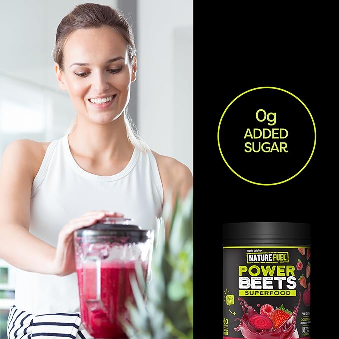 Nature Fuel Power Beets Powder – Mixed Berry Flavor, Concentrated Superfood, Non-GMO, 60 Servings