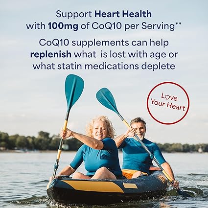 Puritan's Pride CoQ10 100mg – Rapid Release Softgels – Heart, Blood Pressure & Cellular Energy Support – Non-GMO, Gluten-Free – 60 Softgels