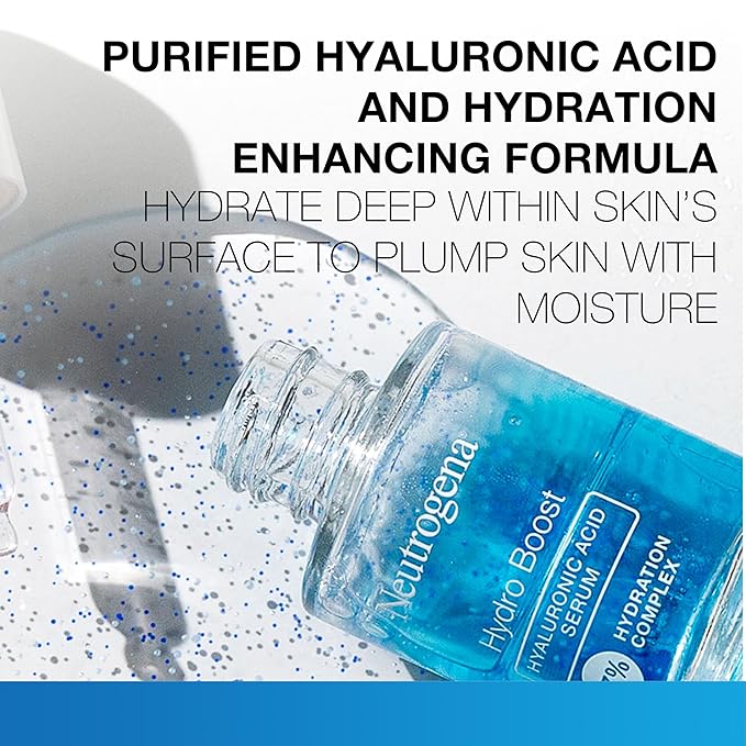 Neutrogena Hydro Boost Hyaluronic Acid Serum – Lightweight, Oil-Free, Fragrance Free – Daily Hydrating Serum for Dry Skin – Non-Comedogenic – 1 oz