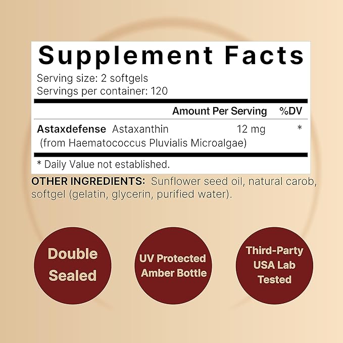 NatureBell Astaxanthin 12mg – Natural Microalgae Antioxidant for Skin, Eyes & Heart Health – Non-GMO, Gluten-Free – 240 Softgels (4 Month Supply)