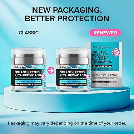 SimplyVital Collagen & Retinol Face Cream – Anti-Aging, Firming Moisturizer