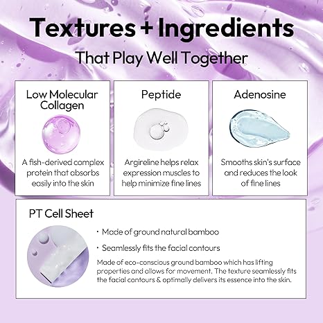 LAPCOS Collagen Sheet Mask – 5-Pack Firming Daily Face Masks with Peptides for Anti-Aging, Wrinkle Minimizing & Hydration – Korean Beauty Skincare