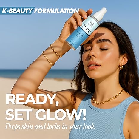 Clear Beauty Hyaluronic Acid & Collagen Face Mist – Moisturizing, Anti-Aging, 95% Natural, Dermatologist Tested, Cruelty-Free, 4 oz