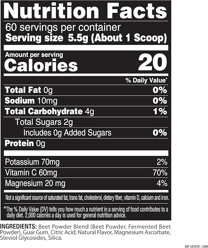 Nature Fuel Power Beets Powder – Mixed Berry Flavor, Concentrated Superfood, Non-GMO, 60 Servings