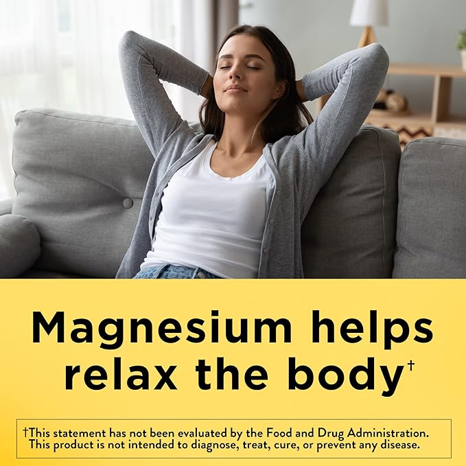 Nature Made Magnesium Oxide 250mg – Muscle, Heart, Bone & Nerve Support – 200 Tablets