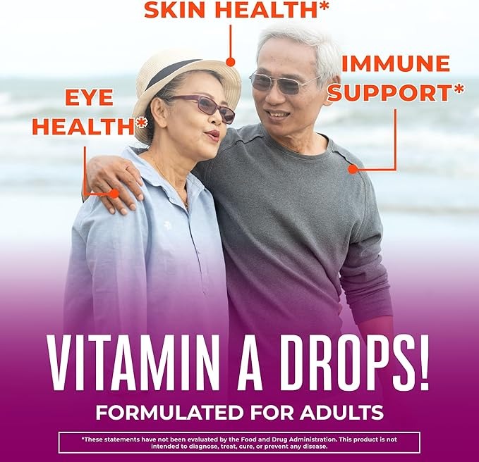 MaryRuth Organics Organic Vitamin A Liquid Drops – Immune, Eye & Skin Support – 750mcg, Sugar Free, Vegan – 1oz (3 Month Supply)