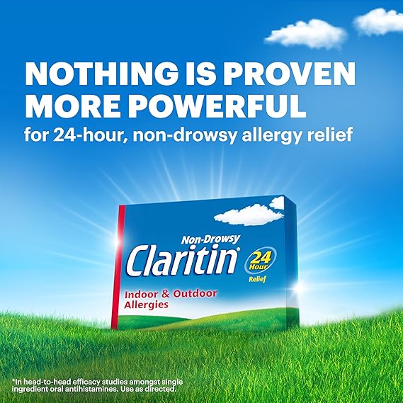 Claritin 24-Hour Non-Drowsy Allergy Relief – Loratadine 10mg – 100 Tablets – Indoor & Outdoor Antihistamine