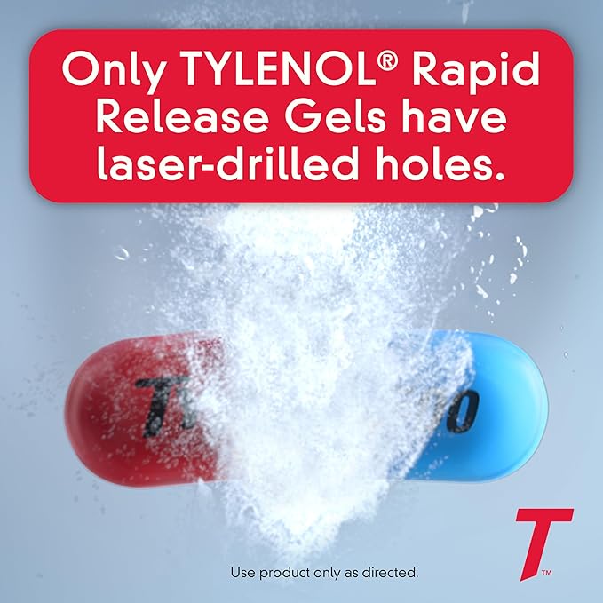 Tylenol Extra Strength Acetaminophen Rapid Release Gels – Fast Pain Relief, Trusted by Millions